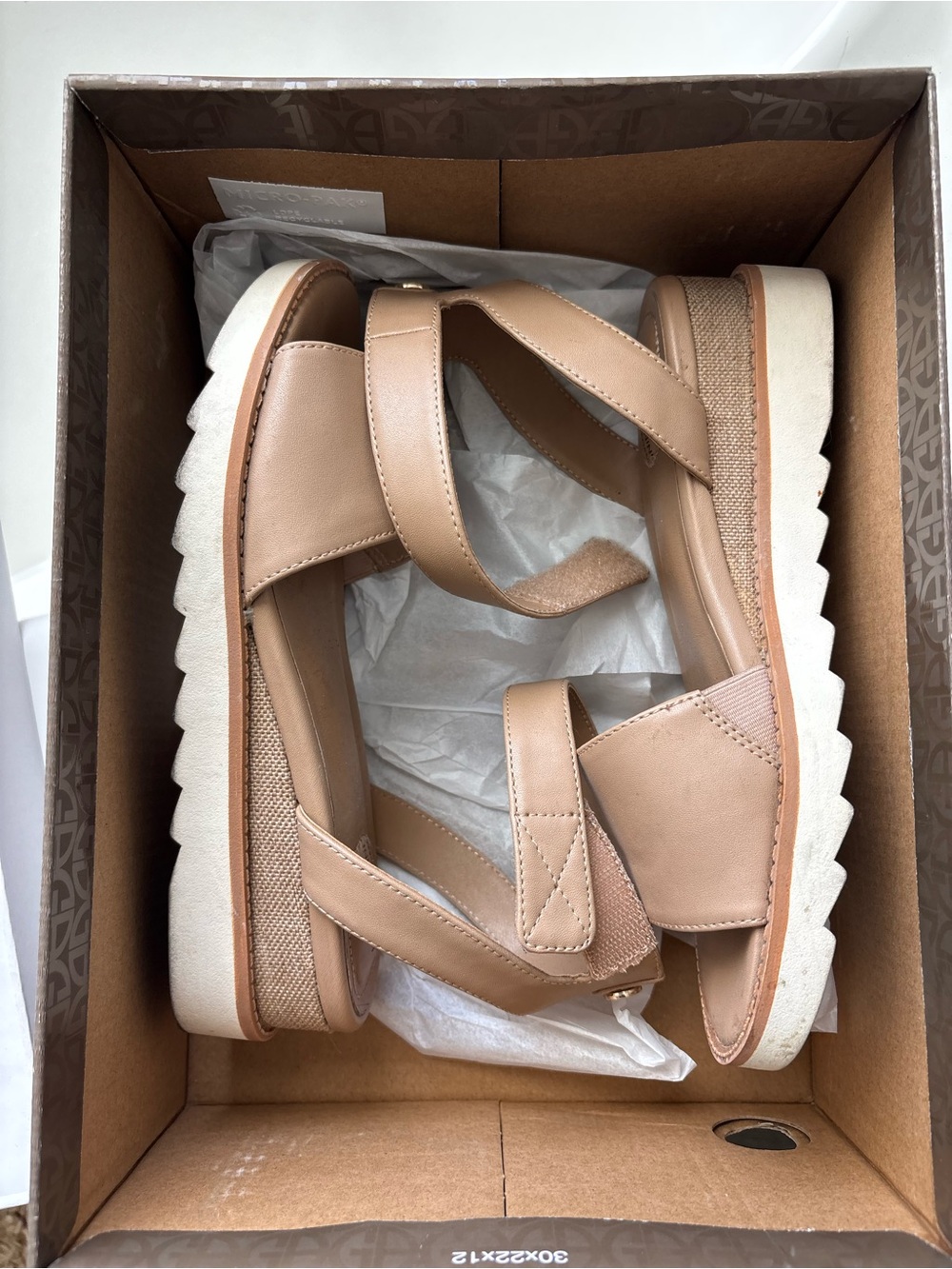Gianni Bini Nude/Tan Platform Sandals